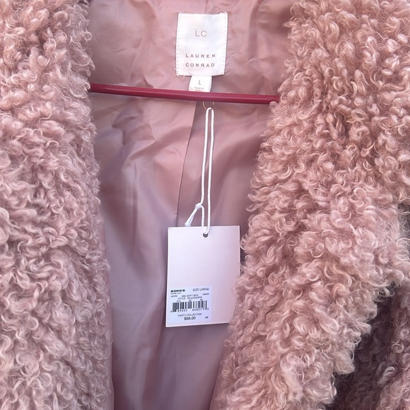 Lauren Conrad pink shag winter jacket, Large - Picture 6 of 6